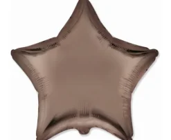 Gwiazdka satynowa matowa balon foliowy 18 cali satynowy brązowy