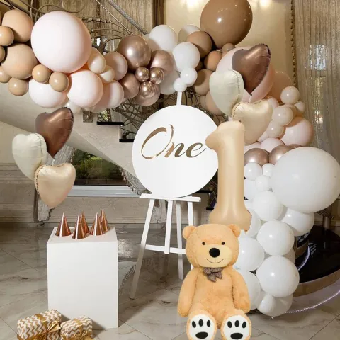 Gwiazdka satynowa matowa balon foliowy 18 cali brązowa