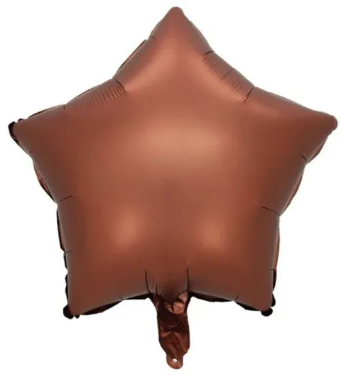 Gwiazdka satynowa matowa balon foliowy 18 cali brązowa