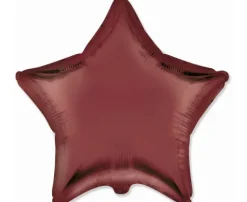 Gwiazdka satynowa matowa balon foliowy 18 cali bordowy rooibos