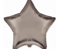 Gwiazdka satynowa matowa balon foliowy 18 cali satynowy pieczarkowy