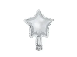 Gwiazdka srebrna balon foliowy na powietrze 12 cm zestaw 25 szt.