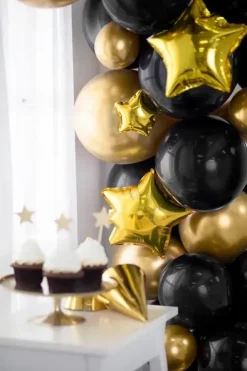 Gwiazdka złota balon foliowy na powietrze 25 cm zestaw 25 szt.