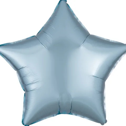 Gwiazdka satynowa balon foliowy 19 cali/ 48 cm błękitny pastelowy