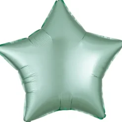 Gwiazdka satynowa balon foliowy 19 cali/ 48 cm miętowy