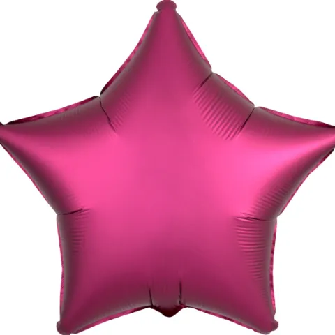 Gwiazdka satynowa balon foliowy 19 cali/ 48 cm ciemny różowy