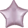 Gwiazdka satynowa balon foliowy 19 cali/ 48 cm różowy pastelowy