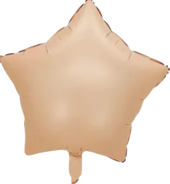 Gwiazdka satynowa matowa balon foliowy 18 cali kremowa karmelowa