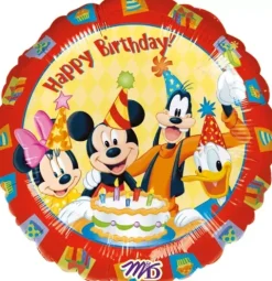 Happy Birthday Myszka Miki i Przyjaciele okrągły balon foliowy Anagram 18''