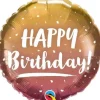 Happy Birthday złoto różowy okrągły balon foliowy Qualatex 18''