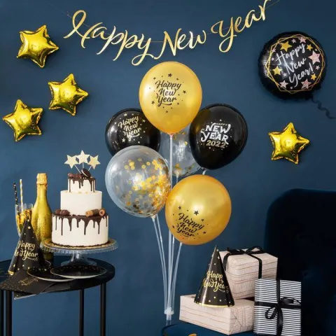Happy New Year balony Sylwester 12 cali 1 szt.