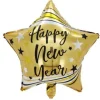 Happy New Year balon foliowy sylwestrowy GWIAZDKA złota 18 cali