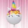 Jednorożec kolorowy balon foliowy okrągły 86x53 cm