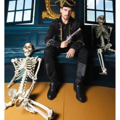 Kapelusz Pirata Korsarza czarny ze złotymi wstawkami