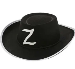 Kapelusz Zorro z białą lamówką dla dzieci S
