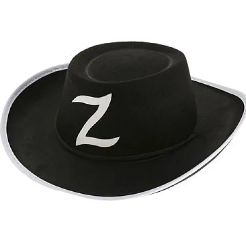 Kapelusz Zorro z białą lamówką dla dzieci S