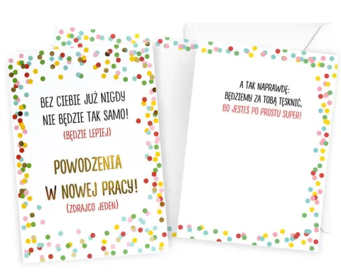 Karnet Powodzenia w nowej pracy podziękowania