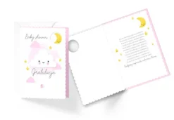 Kartka na BABY SHOWER chmurka różowa