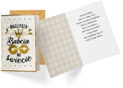 Kartka okolicznościowa Dzień Babci złota korona