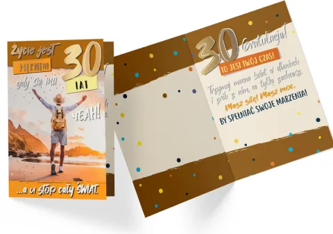 Kartka urodzinowa karnet 30 URODZINY - Yeah!