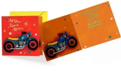Kartka urodzinowa MOTOCYKL motor 14 x 14 cm