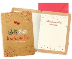 Kartka okolicznościowa kraft Kocham Cię ROWERY