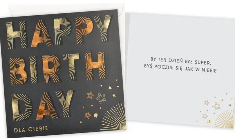 Kartka okolicznościowa kwadratowa urodziny Happy Birthday dla NIEGO