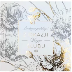 Kartka okolicznościowa z okazji Ślubu kwiaty kwadratowa