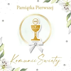 Kartka Pamiątka Pierwszej Komunii Świętej kwadratowa
