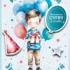 Kartka urodzinowa dla chłopca wymienne cyfry 1 szt.