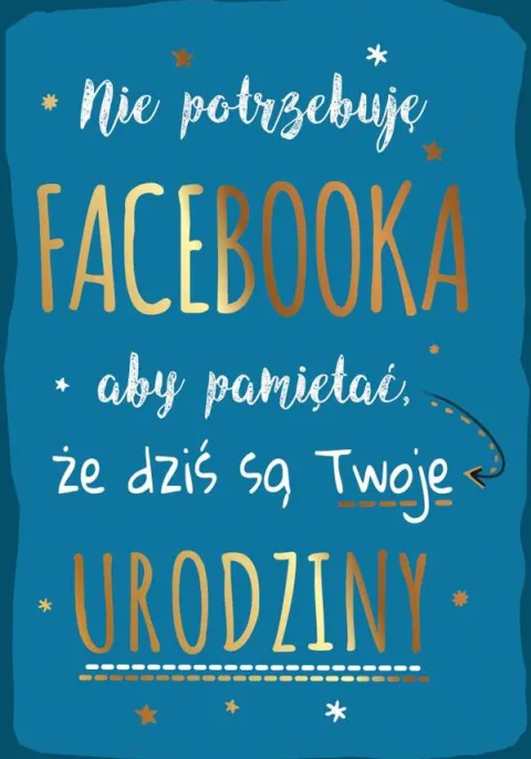 Kartka urodzinowa karnet FACEBOOK
