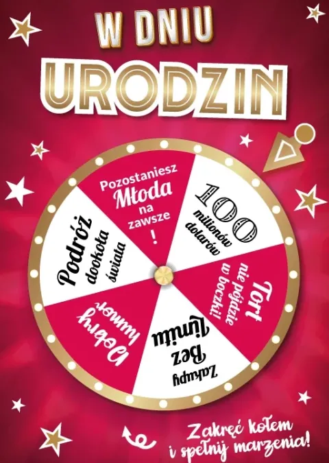 Kartka urodzinowa Koło fortuny dla NIEJ