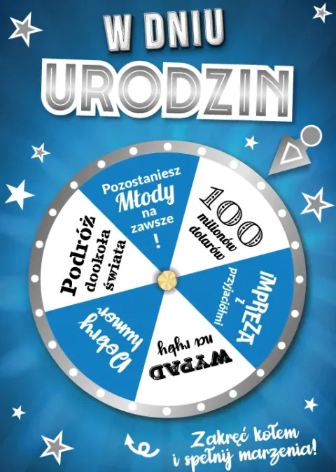 Kartka urodzinowa Koło fortuny dla NIEGO