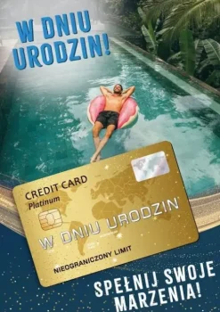 Kartka urodzinowa Spełnij Swoje Marzenia Karta Kredytowa - niebieska