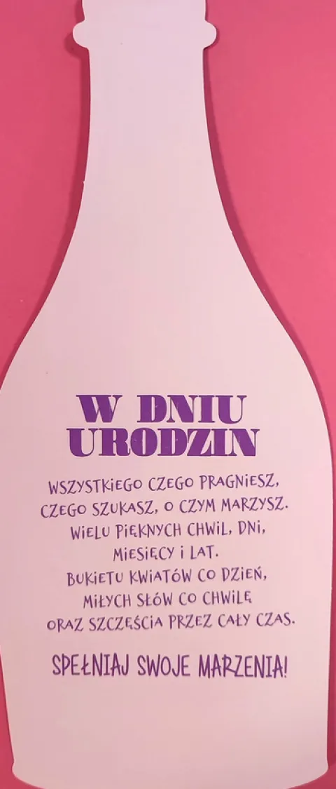 Kartka urodzinowa Szampan różowy