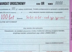 Kartka urodzinowa 18 urodziny Mandat DLA NIEJ