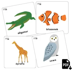 Karty pracy ZWIERZĘTA po polsku do wydruku PDF