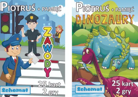 Karty do gry Piotruś i Pamięć różne wzory 25 szt.