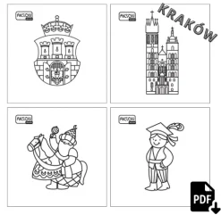 Karty do zabaw KRAKÓW zestaw 15 szt. do wydruku PDF