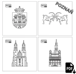 Karty do zabaw POZNAŃ zestaw 15 szt. do wydruku PDF