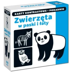 KARTY KONTRASTOWE ZWIERZĘTA W PASKI I ŁATY GRA EDUKACYJNA KAPITAN NAUKA