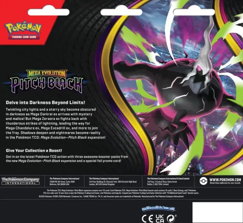 Karty Pokémon TCG: Mega Evolution - Pitch Black - 3-Pack Blister Bundle