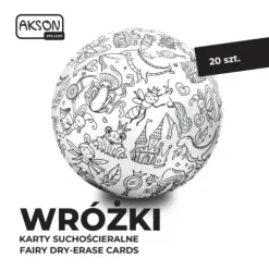 Karty suchościeralne do zabaw WRÓŻKI zestaw 20 szt.