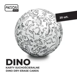 Karty suchościeralne do zabaw DINO zestaw 20 szt.