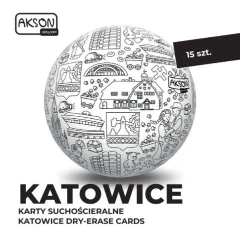 Karty suchościeralne KATOWICE zestaw 15 szt.