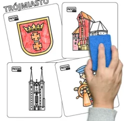 Karty suchościeralne TRÓJMIASTO zestaw 15 szt.