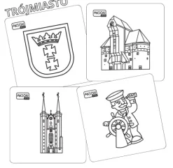 Karty suchościeralne TRÓJMIASTO zestaw 15 szt.