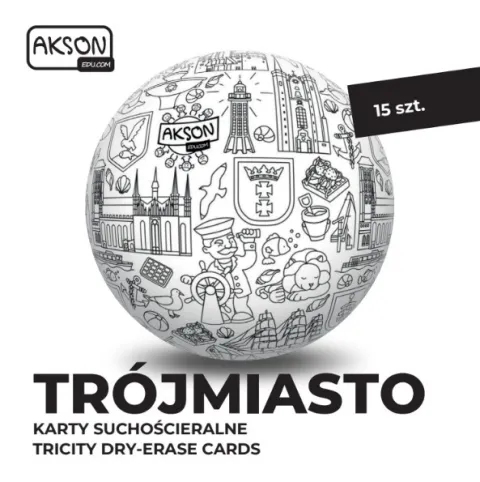 Karty suchościeralne TRÓJMIASTO zestaw 15 szt.