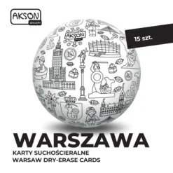 Karty suchościeralne WARSZAWA zestaw 15 szt.