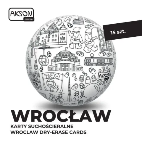 Karty suchościeralne WROCŁAW zestaw 15 szt.